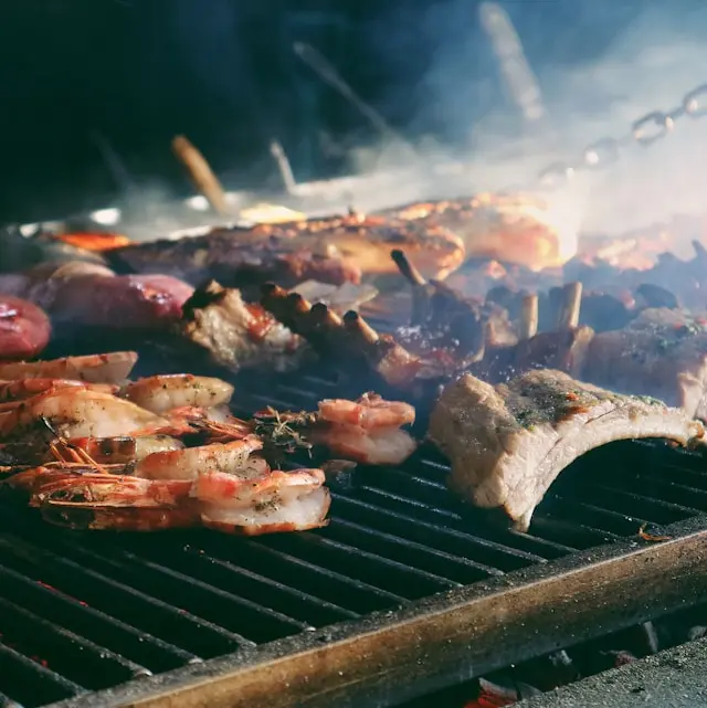 Southern BBQ catering spread with smoked meats and sides for a Nashville backyard party
